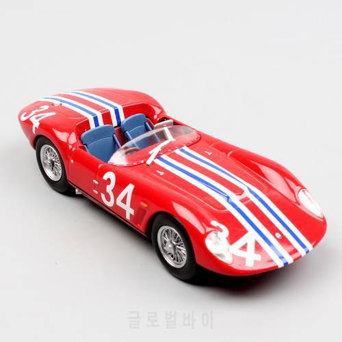 LEO 1/43 Scale Maserati Tipo 61 Drogo Reims 1963 34 Casner Racer Cars Diecasting Metal Models Vehicle Toys For Collectable