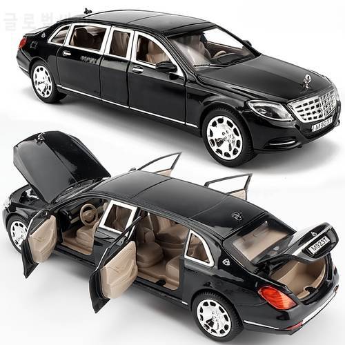 1/24 Alloy Model Toy Car Diecast Mabach Simulation 21Cm Length 6 Doors Open Vehicles Collective Gift For Kids Pull Back