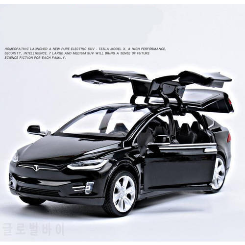 1:32 alloy pull back car toys, high imitation Tesla MODEL X90, 4 open door music &flash& toy vehicles, wholesale