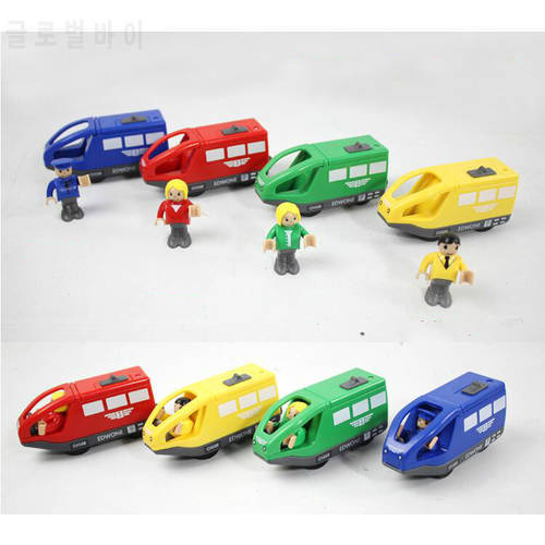 Electric Train Toy Motorized Fit Mini Electric Train Electronic Toy Compatible all Wood tracks For Kids Children Xmas Gifts