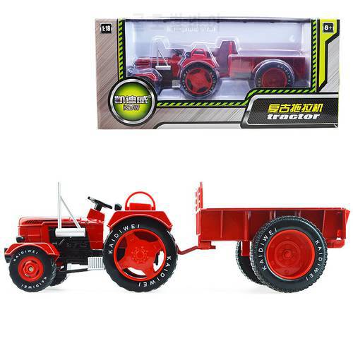 High simulation vintage tractors,1:18 alloy construction vehicles,Tractor with carriage,metal toy cars,free shipping