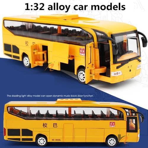 1:32 alloy car models,high simulation large school buses,toy vehicles,metal diecasts,pull back & flashing&musical,free shipping
