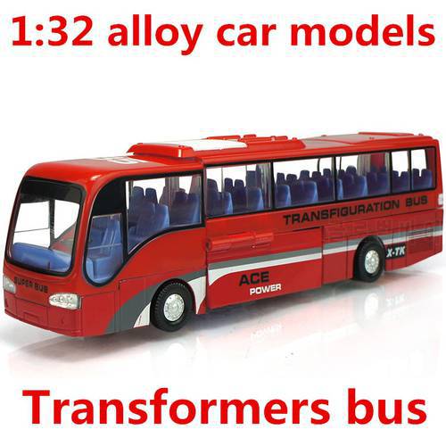 1:32 alloy car,high simulation transformers bus toy vehicles,metal diecasts,pull back & flashing & musical,free shipping