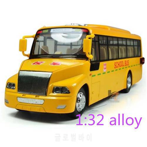 American school bus real voice Cars model alloy cars children educational gift big scchool bus model free shipping