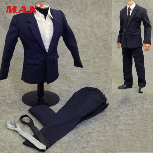 1/6 Scale Clothes Men Blue Suits Set For 12