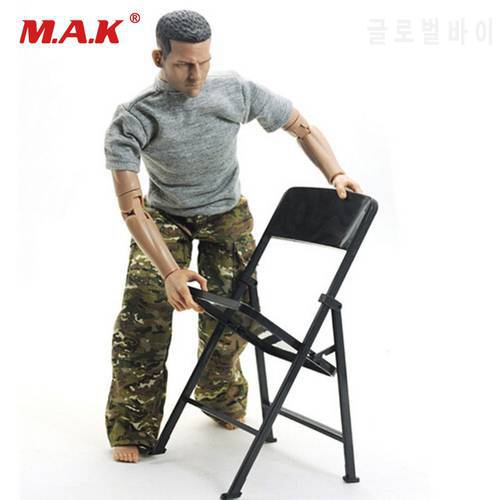 1/6 Scale Figure Solider Black Folding Chair Model for 12