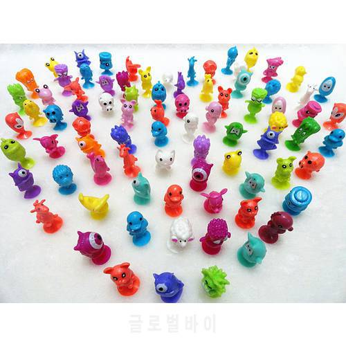 50Pcs/lot Plastic Monster Sucker Dolls kids Animal Cupule Suckers Action Figure Toy Suction Cup Collector Capsule Model Puppets