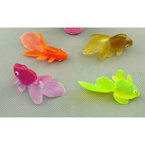 5cm Plastic marine animal model simulation ornamental fish Super Meng small goldfish toy model 10pcs/lot