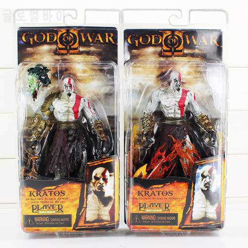 8&39&3920cm NECA GOD WAR Kratos Action Figure Kratos Flame Version&Kratos in Golden Fleece Armor With Medusa Head Model Doll Toys