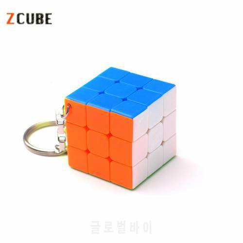 Zcube 30mm Keychain Magic Cubes 3x3x3 Puzzle Cubes Creative Cube Hang Decorations Educational Toys for Children - Colorful