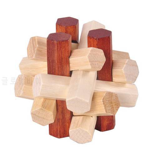 Classic Challenging 12 Parts IQ 3D Wooden Puzzle Burr Brain Teaser Game for Adults