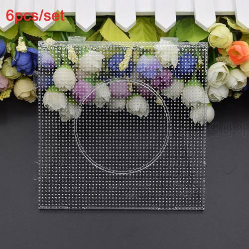 6pcs/set 2.6mm Hama Beads Pegboard Square Shape and Circle/Hexagon Puzzle Template Perler Beads Creative Educational Toys