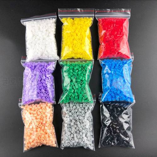 free shipping Fuse Beads 5mm hama beads About 500pcs/bag 9 colors PUPUKOU Beads a total of 4500pcs puzzles