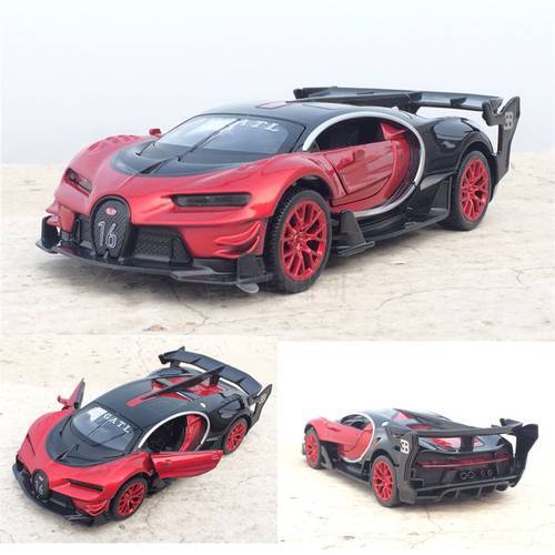 1:32 Scale Bugatti Veyron Alloy Diecast Car Model Electronic Simulation Car Pull Back Light Kids Toys Gift Free Shipping
