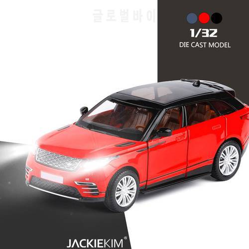 1:32 Scale VELAR SUV Alloy Car Model Toys Black Red Blue With Pull Back Muaical Flashing For Kids Toys Gifts Free Shipping