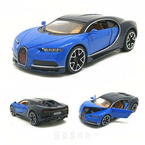 1:32 Scale Bugatti Chiron Alloy Car Diecasts Toy Vehicles Car Model Metal With Pull Black Sound For Kids Gifts Toys