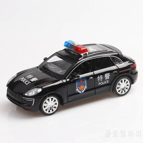 1:32 Macan police firework car Diecasts & Toy Vehicles Car Model With Sound&Light Toys For Boy Children Gift brinquedos