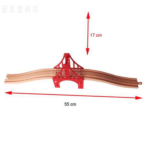 EDWONE Tower Bridge S Track Slot Train Wooden Railway Accessories Station Crosse Component Educational Toy fit for Biro