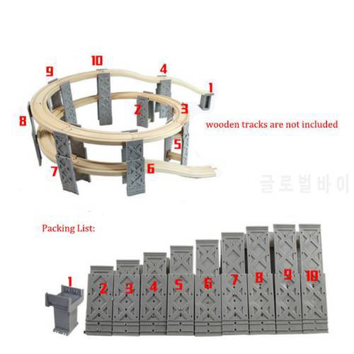 Wooden Spiral Bridge Rail Track Accessories Fit All Famous Wooden Train Educational Boy/ Kids Toy