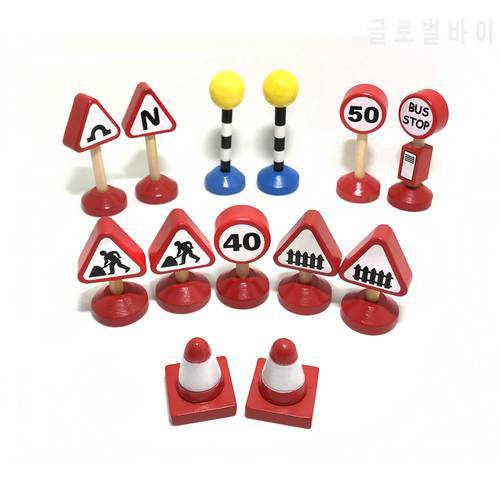13pcs Road Sign Train Toys Railway Track Signage and Friends Car Truck Toys for Boys Models of Construction of Motor Toys