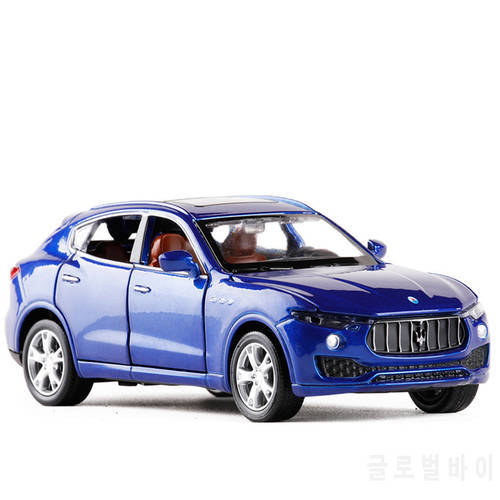 1:32 Levante SUV Simulation Toy Vehicles Model Alloy Pull Back Children Toys Genuine License Collection Gift Kids Six Open Door