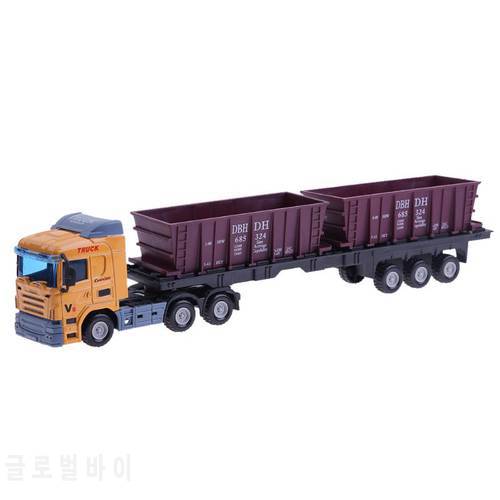 1:48 Transport Container Diecast Alloy Truck Model Car Toy Vehicle Simulation Truck Car Children Educational Toy Gift for Boy