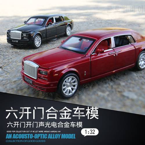 Electric Alloy Scale Car Models Die-cast coche carro Toys for Children mkd52 1:32 auto Vehicle Rolls Royce with Sound Light