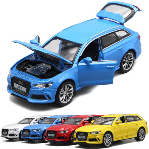 1:32 Scale RS6 Quattro Diecast Alloy Metal Luxury Car Model Pull Back Car For Children Toys With Collection Free Shipping