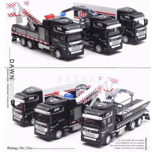 1:48 scale metal truck model,High simulation alloy truck model,Rescue truck crane truck transport vehicle,free shipping