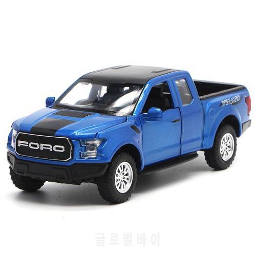 Alloy Pick-Up Car L=17Cm Good Quality F150 Simulation Raptor Model Excellent Collection & Toy Car 4-Doors-Open W/Light N Music