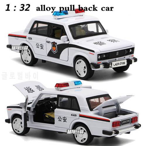 1:32 alloy car models,high simulation LADA car , metal diecasts, toy vehicles, pull back & flashing & musical, free shipping
