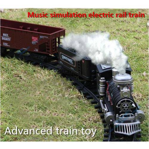 2014 Deluxe edition electric train track toys, classic vintage trains, Music rail cars, retail, wholesale, free shipping