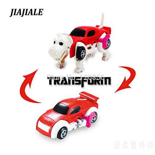 14cm Automatic Dinosaurs Transforming to Car Wind-Up Clockwork No need batteries Transformation toys for children gir boy gift