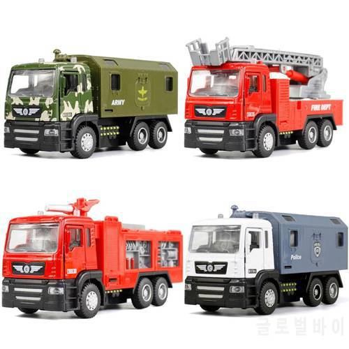 1:50 Pull Back Alloy Car Engineering Truck Model Excavators Cement Concrete Mixer Dumpers Diecasts Toy Vehicles for Boys