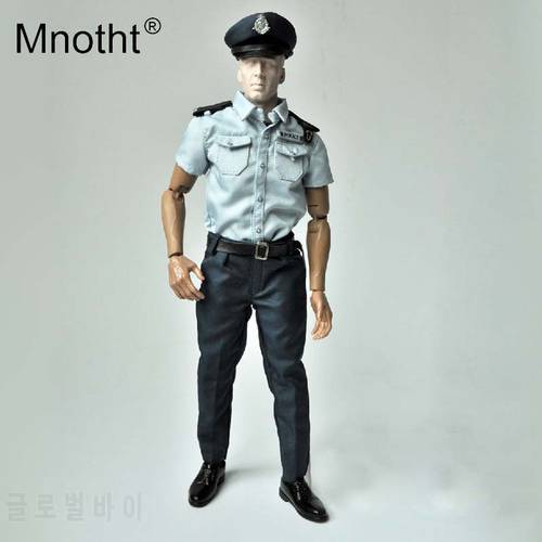 Mnotht 1/6 Scale Soldier Accessories Hongkong police Short sleeved suit Clothes Fit For 12in Male Body Action Figure model m3