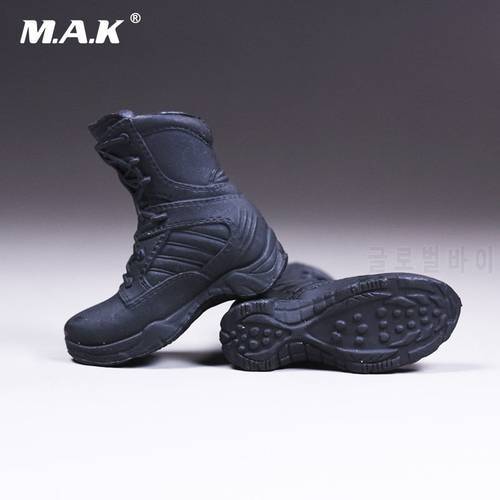 1/6 Female Shoes Policewoman Combat Boots with feet Inside for 12&39&39 Action Figure