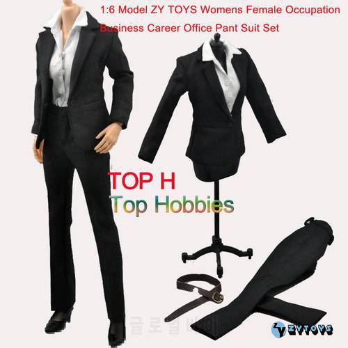 1:6 Scale ZY TOYS Womens Female Occupation Business Career Office Clothes Pant Suit Set Fit 12&39&39 Action Figure Body Accessories