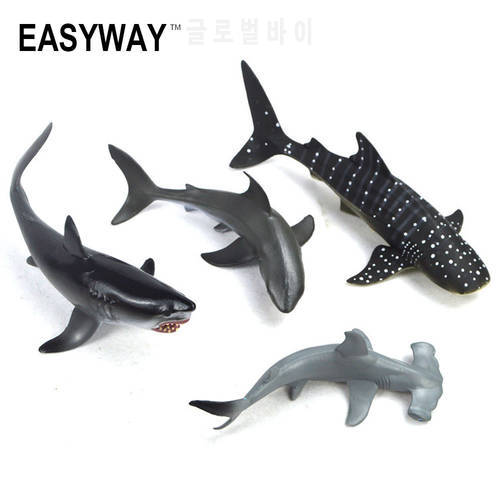 Mr.Froger Aquatic Creatures Model Toy Shark Wild Animals Toys Zoo Modeling Set Plastic Solid Sea Life Fish Classic Toys Turtle