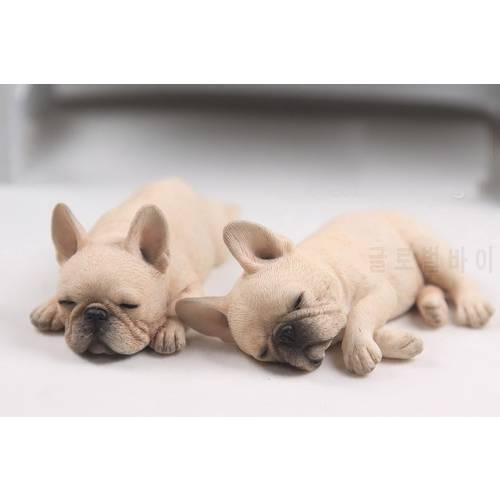 Mnotht Real Animal Series No.9 2PCS/SET 1/6 Scale French Bulldog (Sleep Mode) Statue All 5 Colors Collection Model Toys l20