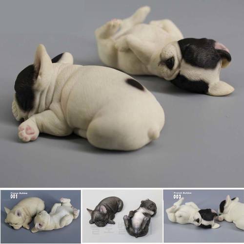 Mnotht 1/6 French Bulldog Model Puppy sleeping State Simulation Animal Model Toys