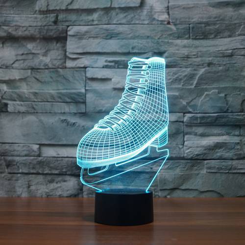 Hot NEW 7color changing 3D Bulbing Light Electric Roller skates illusion LED lamp creative action figure toy Christmas gift