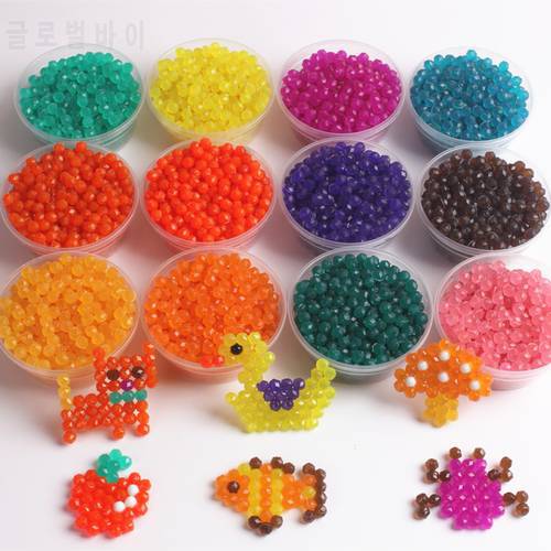 200PCS/Bag 12 Colors Jewel Water Spray Beads 3D Puzzle Toys for Children Speelgoed Hama Beads Jigsaw Puzzle Toy for Kids