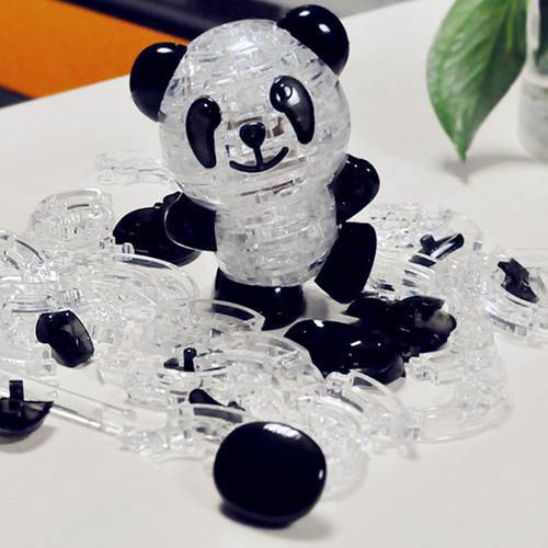 3D Crystal Panda Puzzle Toy DIY Aniaml Panda Assembled Model Jigsaw Puzzle Intellectual Birthday New Year Gift Toy For Children