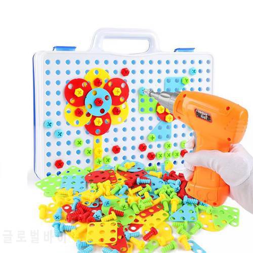 Geometric Shape Drill Screws 3d Puzzle Toys For Children Boys Assembly Combination Pretend Play Diy Art Creative Educational Toy