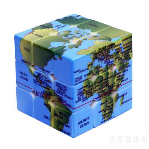 3x3x3 Earth Pattern Magic Cube Speed Puzzle Cube for Brain Training for Adult Children Playing Kit