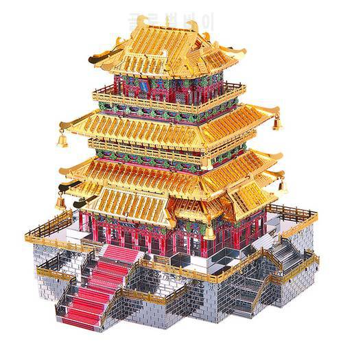 2018 Piececool building model 3D Metal Nano Puzzle GUANQUE TOWER model Kits DIY 3D Laser Cutting Models Jigsaw Toys for children