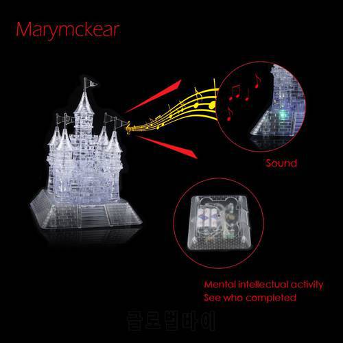 Beautiful Construction Puzzles 3d Crystal Puzzle Model with Musical& Flashing Function Castle Puzzles Kids Intelligence Toy