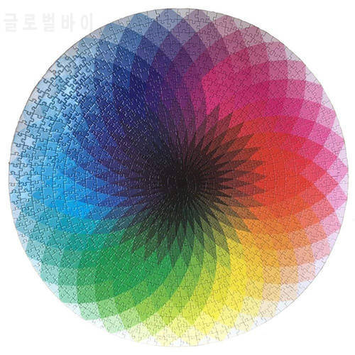 Puzzles 1000 Pcs Round Jigsaw Puzzles Rainbow Palette Intellectual Game For Adults and Kids Puzzle Gift