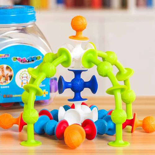 3D DIY Toys For Children Pop Little Suckers Silicone Block Assembled Educational Building Block Toy Kids Gifts Fun Game