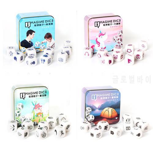 DIY Telling Story Dice Game Story Metal Boxes Family/Party/Friends Parents with Children Funny Imagine Magic Toys